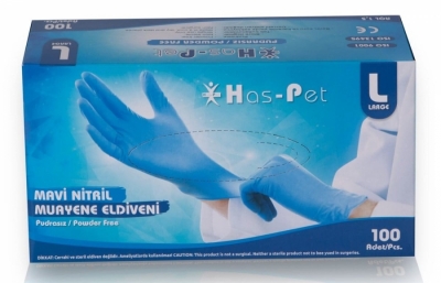 HASPET 100 LÜ YEŞİL KALIN ELDİVEN (SOLVENT VE TİNER 'E DAYANIKLI) L BEDEN